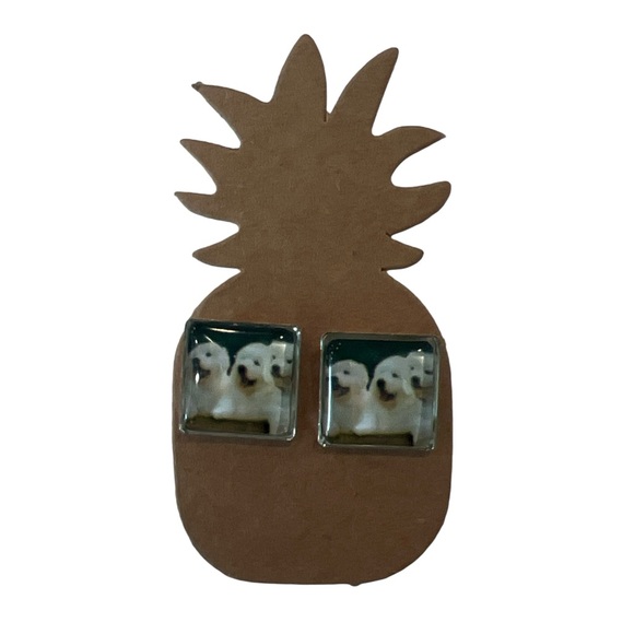 NEW Pup Trio Square Earrings - Picture 2 of 2